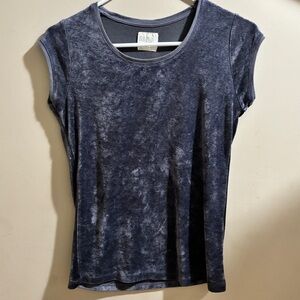 Zara tRAfALUC Collection Velvet Short Sleeve Top